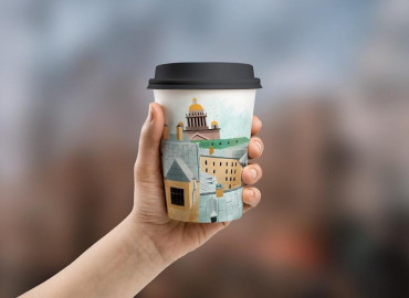 "Стать донором костного мозга не страшнее, чем посетить кунсткамеру»: в Петербурге появились кофейные стаканчики с важными надписями